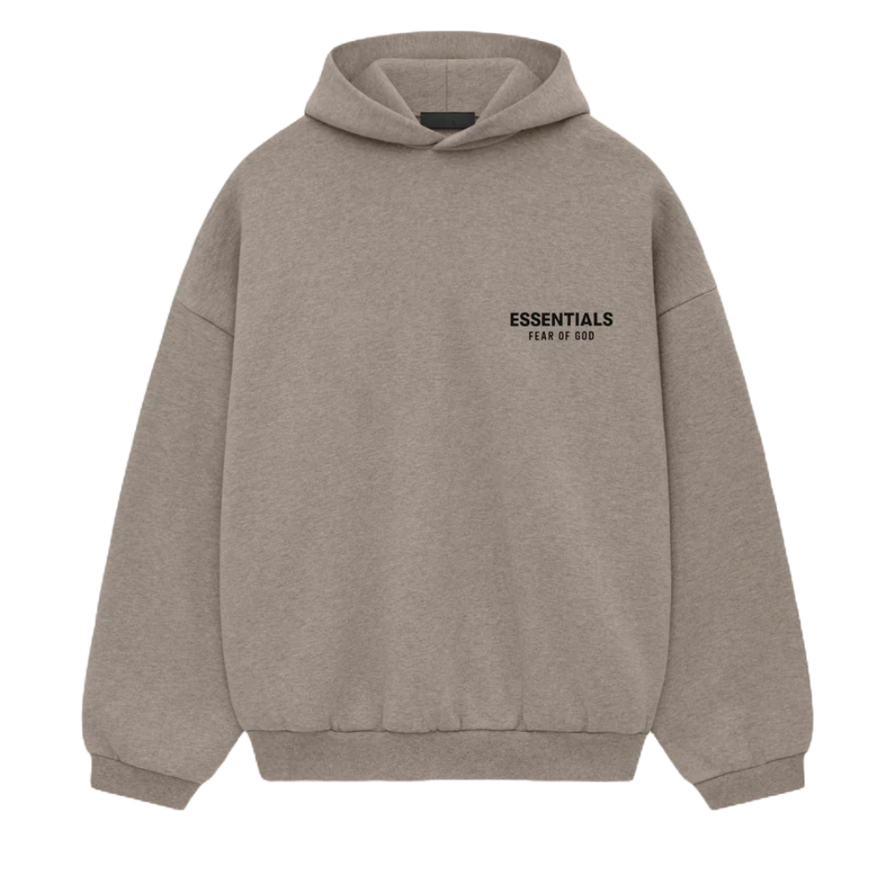 Fear Of God Essentials Hoodie Heather Oatmeal Grey Fear Of God