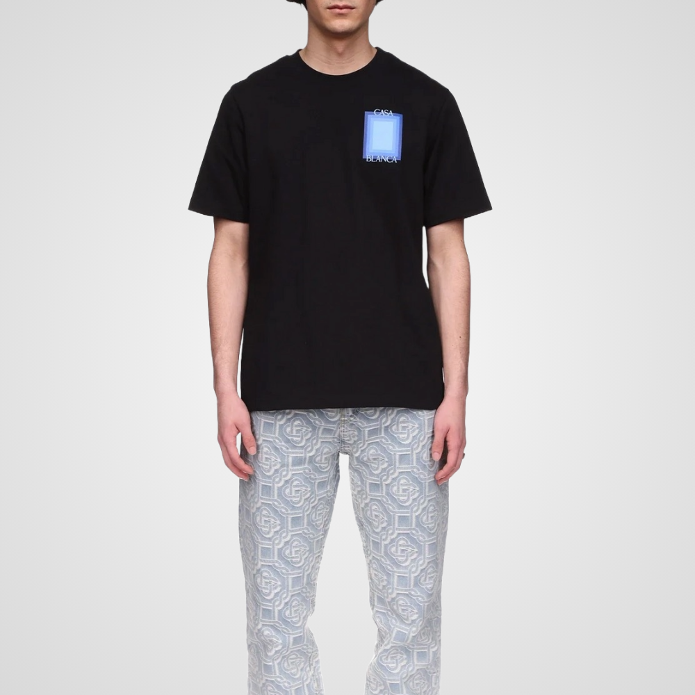 Casablanca Logo Degrade Screen Printed T-Shirt Black