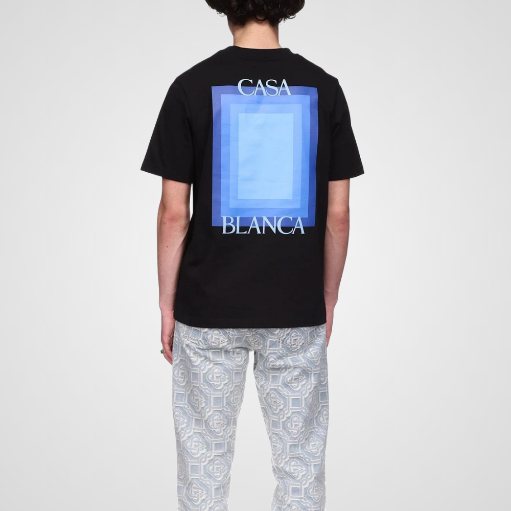 Casablanca Logo Degrade Screen Printed T-Shirt Black
