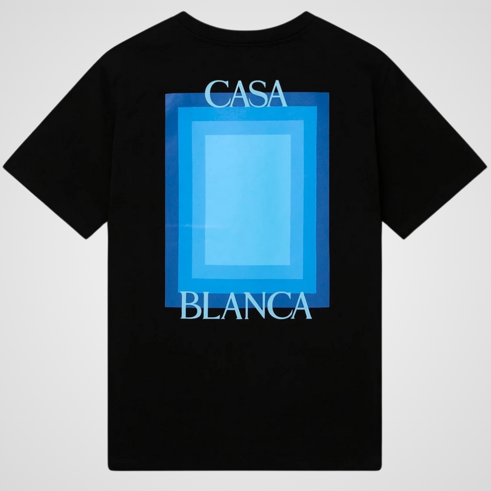 Casablanca Logo Degrade Screen Printed T-Shirt Black
