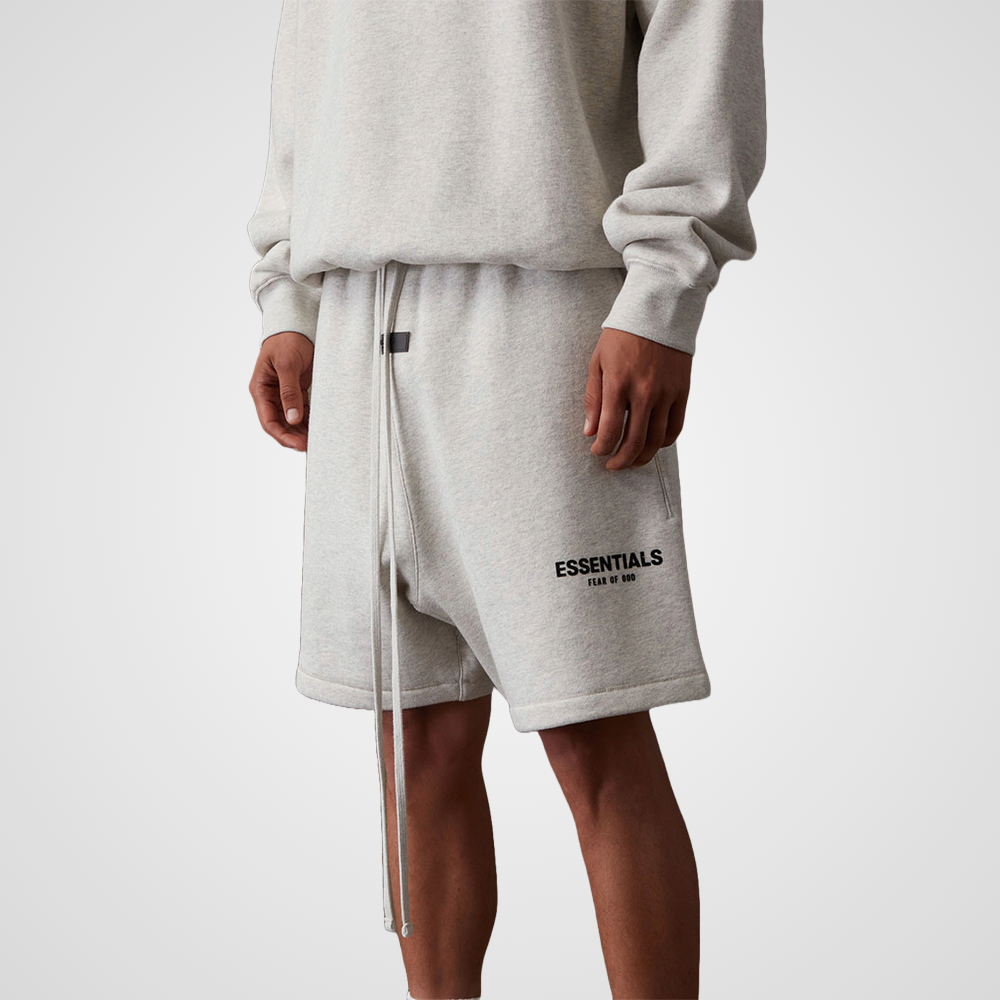 ESSENTIALS Fear of God Light Oatmeal Shorts by Averlo