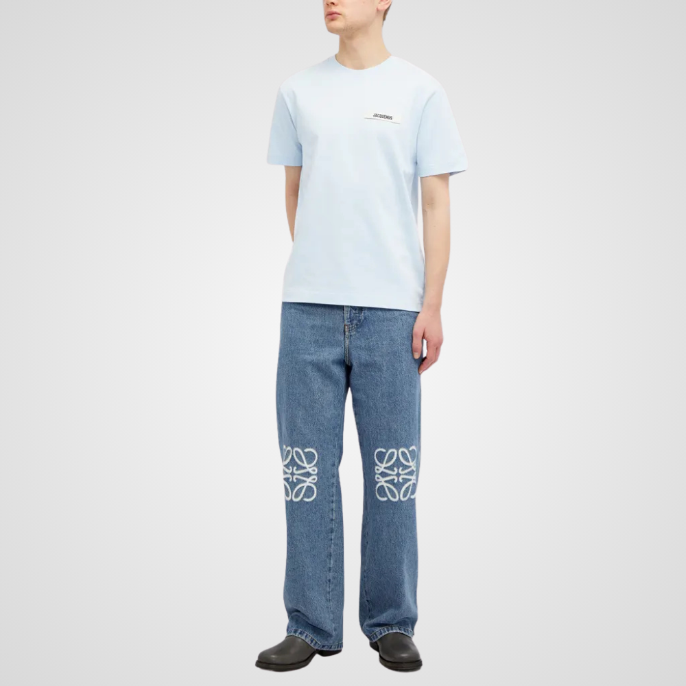 Jacquemus Gros Grain Logo T-Shirt Light Blue