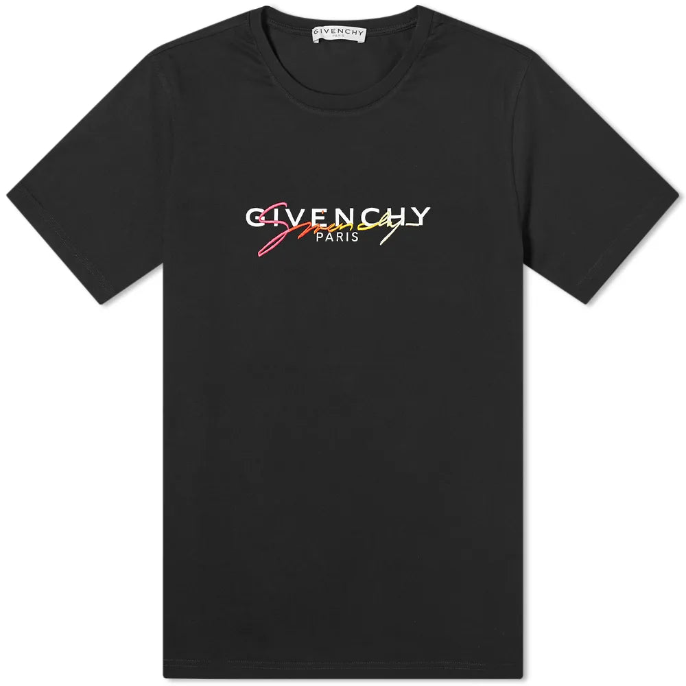 Givenchy Paris Signature Embroidered Logo T Shirt