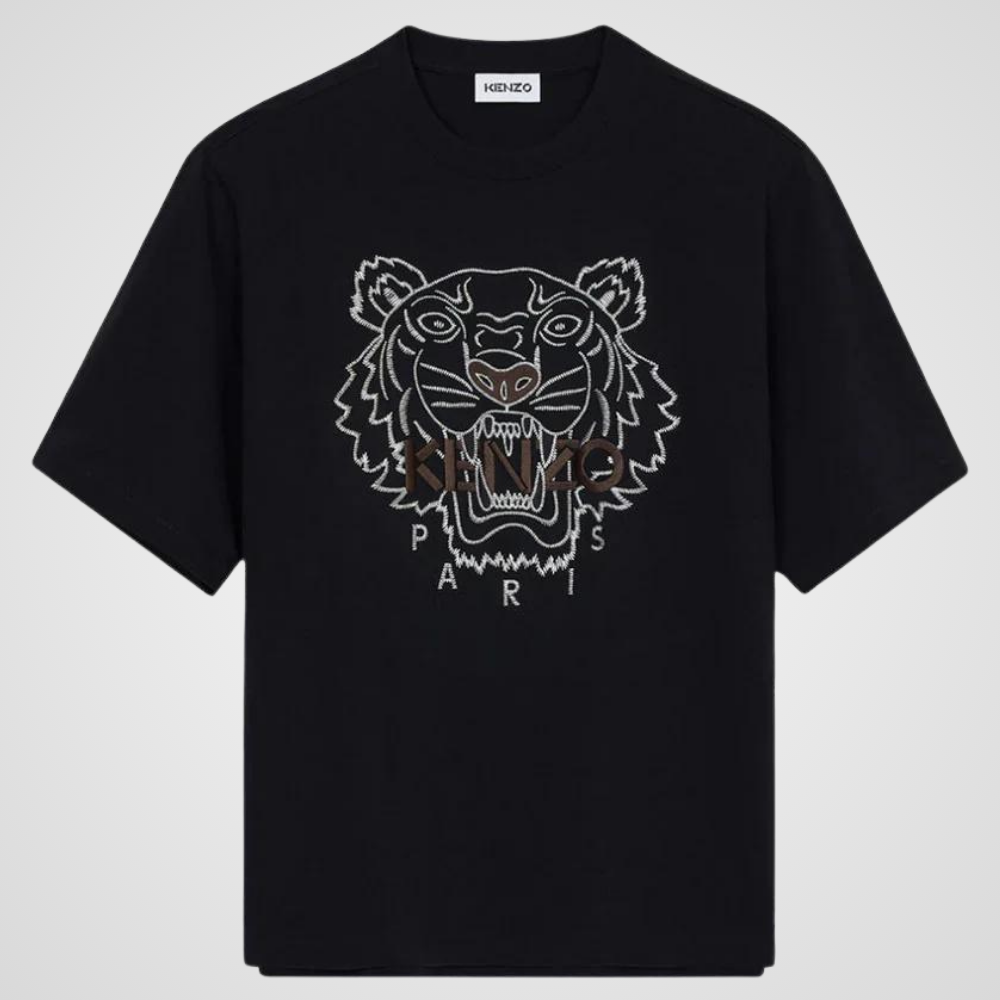 Kenzo Oversize Embroidered Tiger T-Shirt Black/Brown