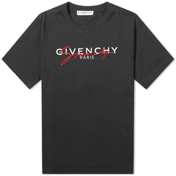 Givenchy Paris Signature Embroidered Logo T-Shirt Black/Red