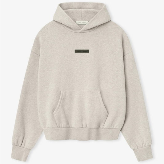 Fear of God ESSENTIALS SS25 Classic Fleece Hoodie, Heather Stone
