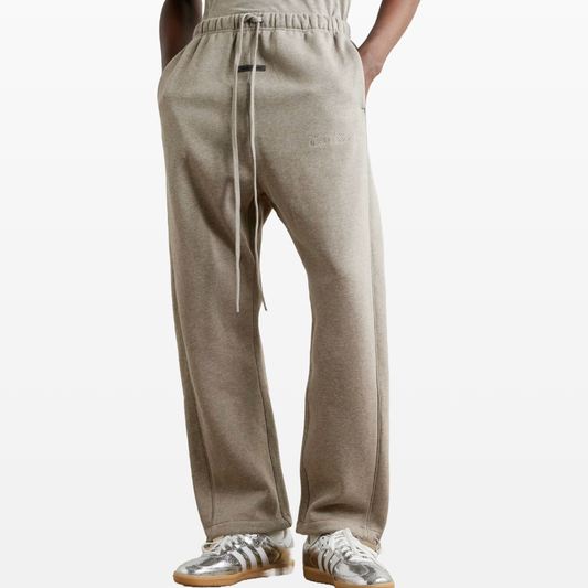 Fear of God ESSENTIALS SS25 Relaxed Fleece Sweatpants With Piping, Homestead Heather