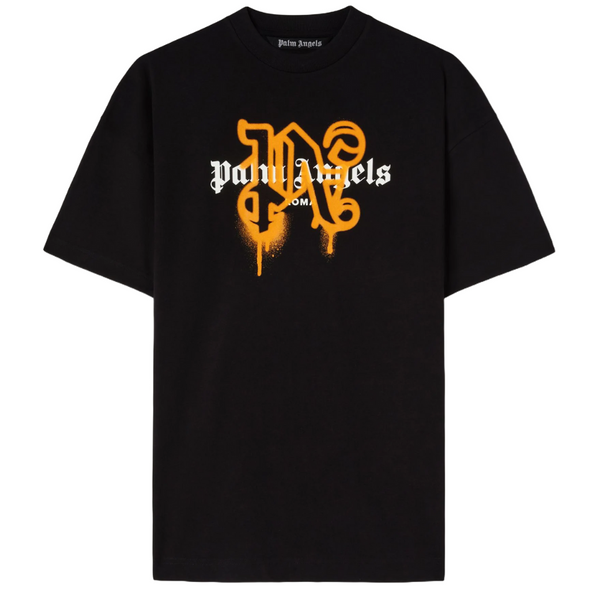 Tシャツ・カットソー Palm Angels SS24 MONOGRAM JERSEY (PWHT010_R24KNI0010361) Palm Angels Los Angeles monogram-print T-shirt Black