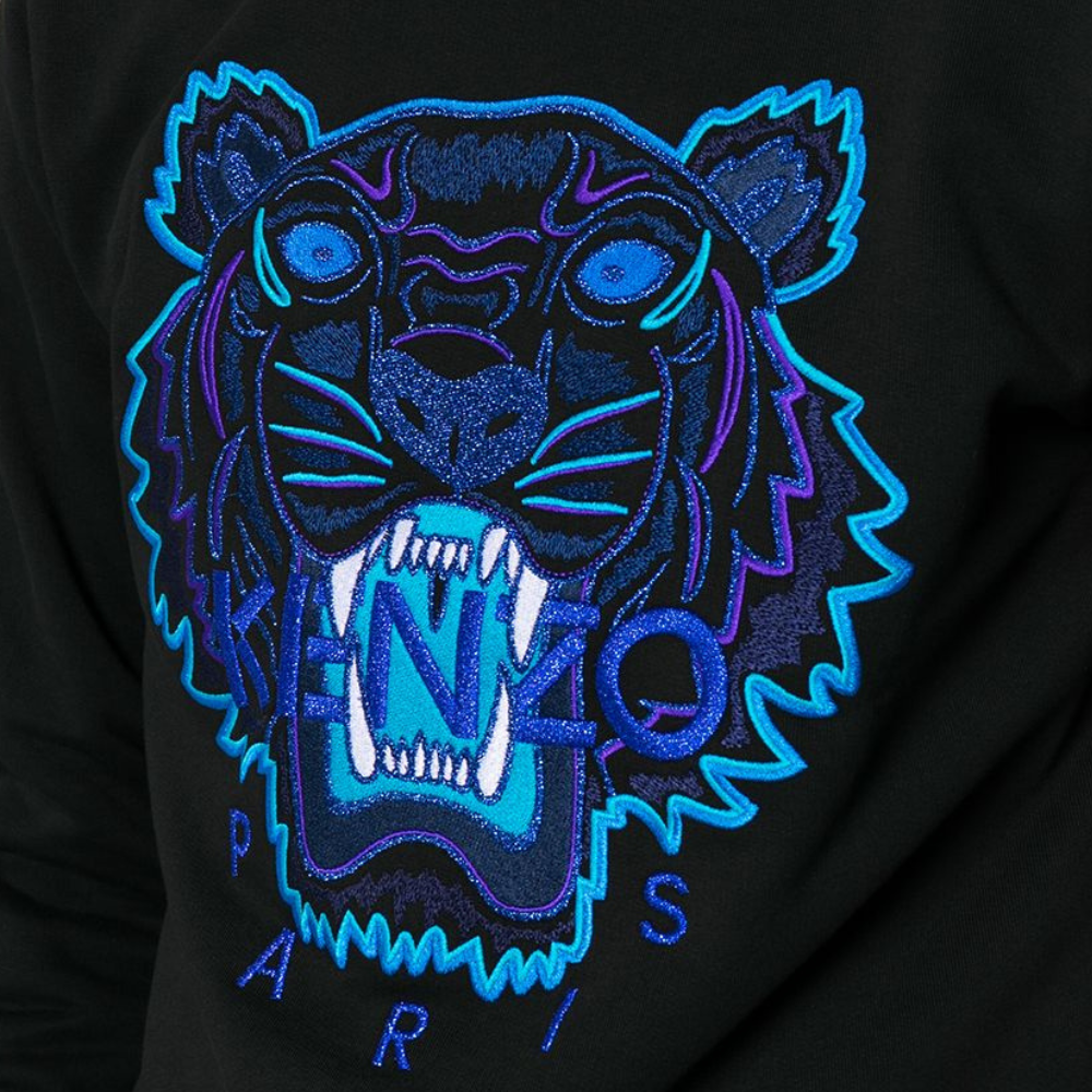 ★関税込★KENZO★EMBROIDERED SEASONAL TIGER POPOVER HOODIE★ Kenzo Tiger Head Sweatshirt Kenzo Tiger Embroidered Sweatshirt