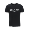 Balmain Logo Print Round Neck T-Shirt, Black & Silver